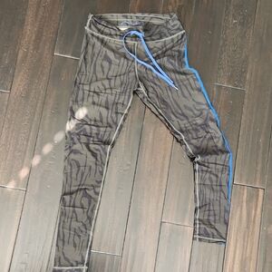 THE UPSIDE Zebra Print Leggings with Blue Trim